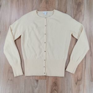 🔺️Apt 9 Yellow Cashmere & Rhinestone Button Long Sleeve Cardigan Sweater Medium